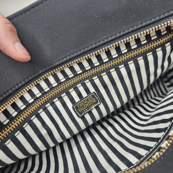 Frances Valentine New York Kate Black Tote Bag Shoulder Bag Purse - Picture 9 of 11